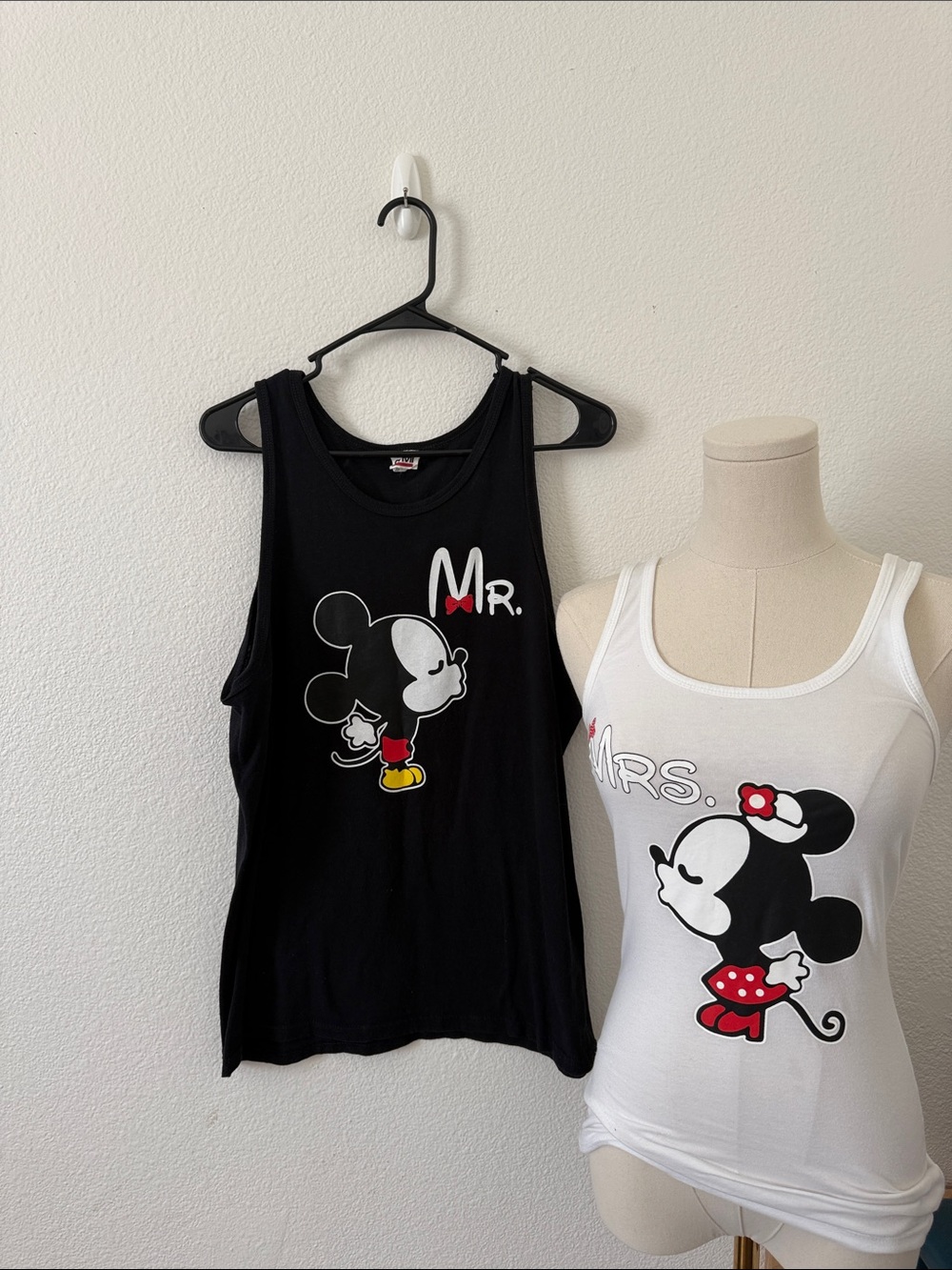 Mr and Mrs Mickey and Minnie Crewneck Tank Tops
